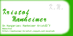 kristof manheimer business card